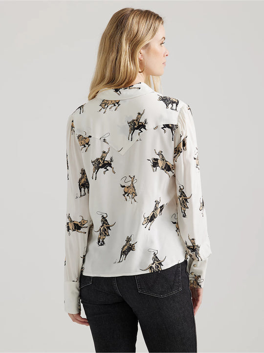 Ladies Wrangler Drapey Rodeo Blouse - 112356671