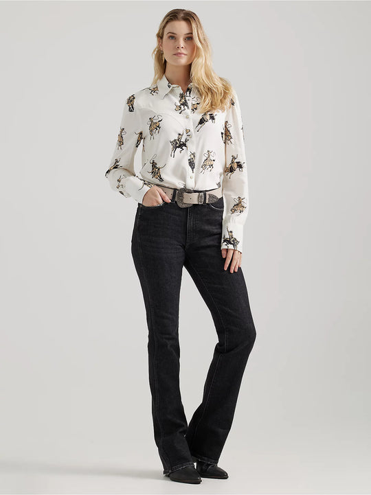 Ladies Wrangler Drapey Rodeo Blouse - 112356671