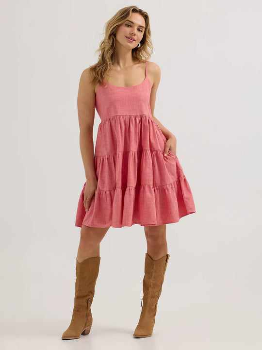 Ladies Wrangler Strappy Tiered Dress - 112365032