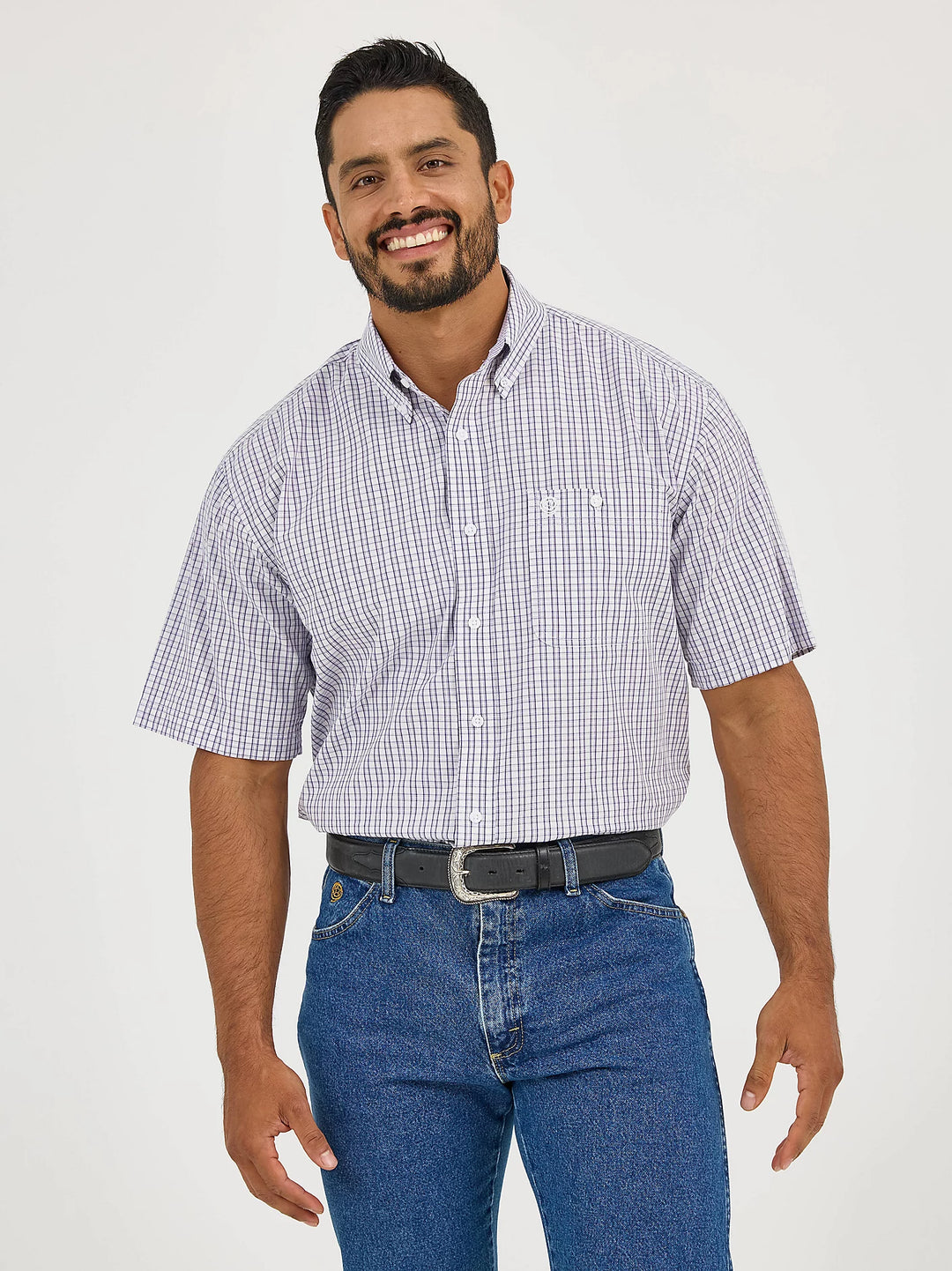 Men's Wrangler® George Strait™ Short Sleeve One Pocket Button Down Shirt - 112365411