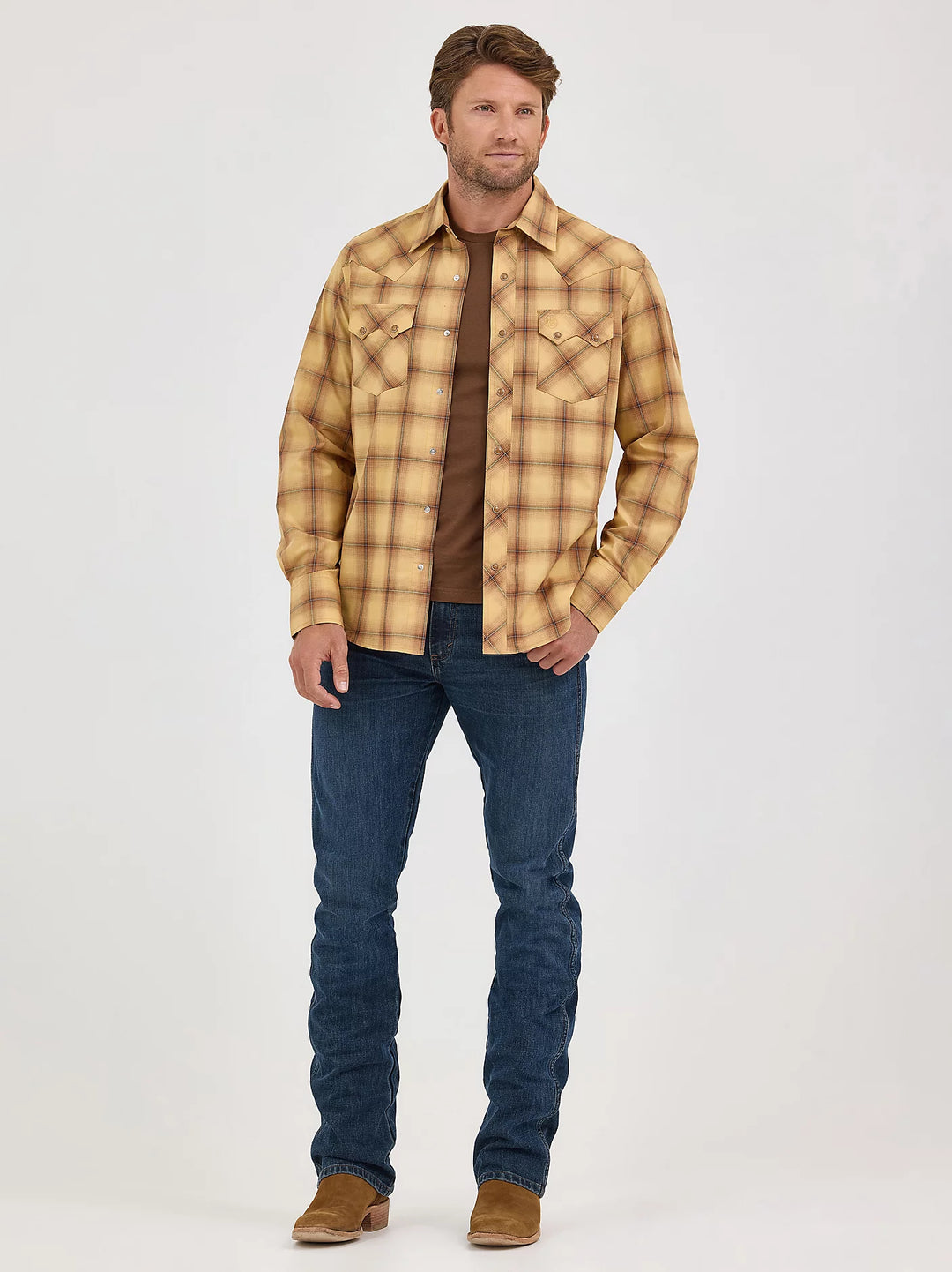 Men's Wrangler Retro® Long Sleeve Sawtooth Snap Pocket Western Shirt - 112368074