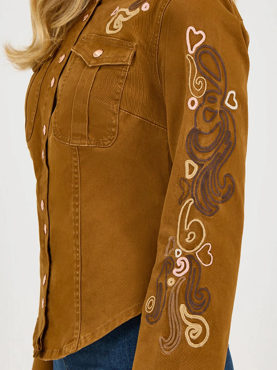 Ladies Wrangler X Lainey Wilson Embroidered Utility Jacket - 112368237