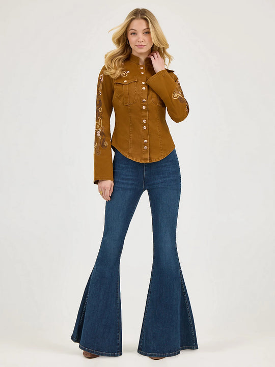 Ladies Wrangler X Lainey Wilson Embroidered Utility Jacket - 112368237