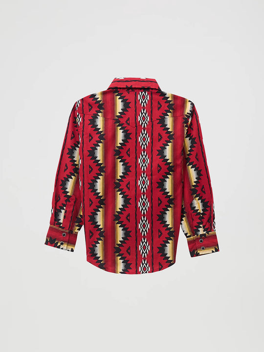 Boy's Wrangler Checotah Long Sleeve Western Snap Shirt - 1123639457
