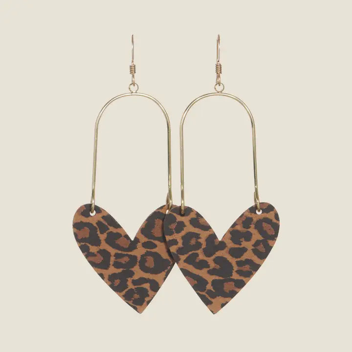 Nickel & Suede Spotted Leopard Sweethearts