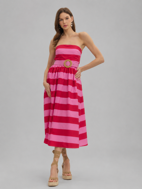 entro pink dress Women's Entro Let It Be Easy Fuchsia Smocked Waist Zip Maxi Dress | Color: Pink | Size: L