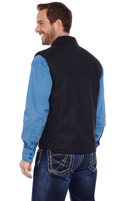 Men's Cripple Creek Wool Melton Heather Black Vest - CR38566