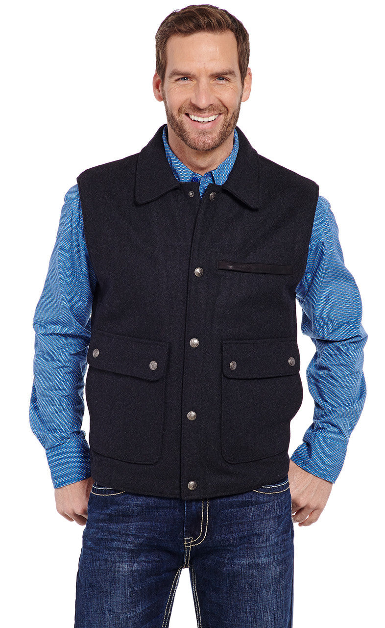 Men's Cripple Creek Wool Melton Heather Black Vest - CR38566