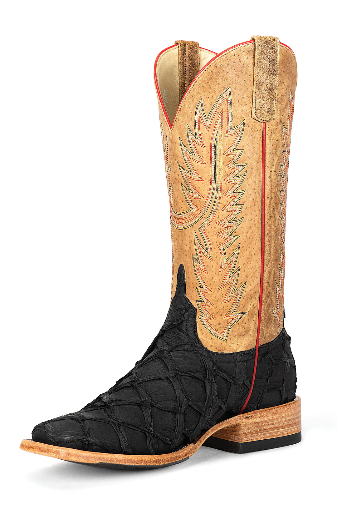 Men's Horse Power Black Matte Big Bass with 13" Honey Crazyhorse Tops - HP8062