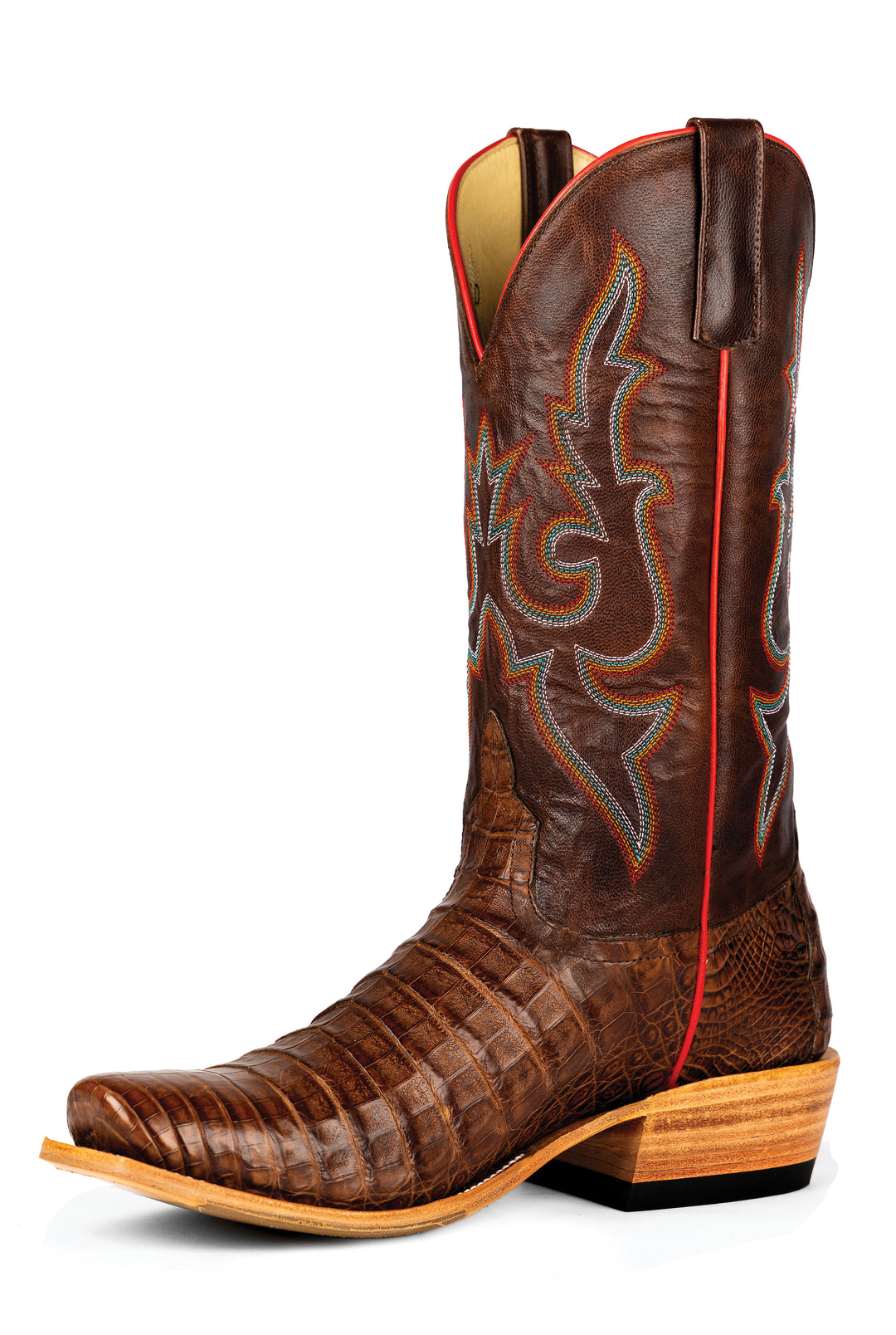 Men's Horse Power Top Hand Cigar Pull Up Caiman Belly with 13" Bone Explosion - HP-9511