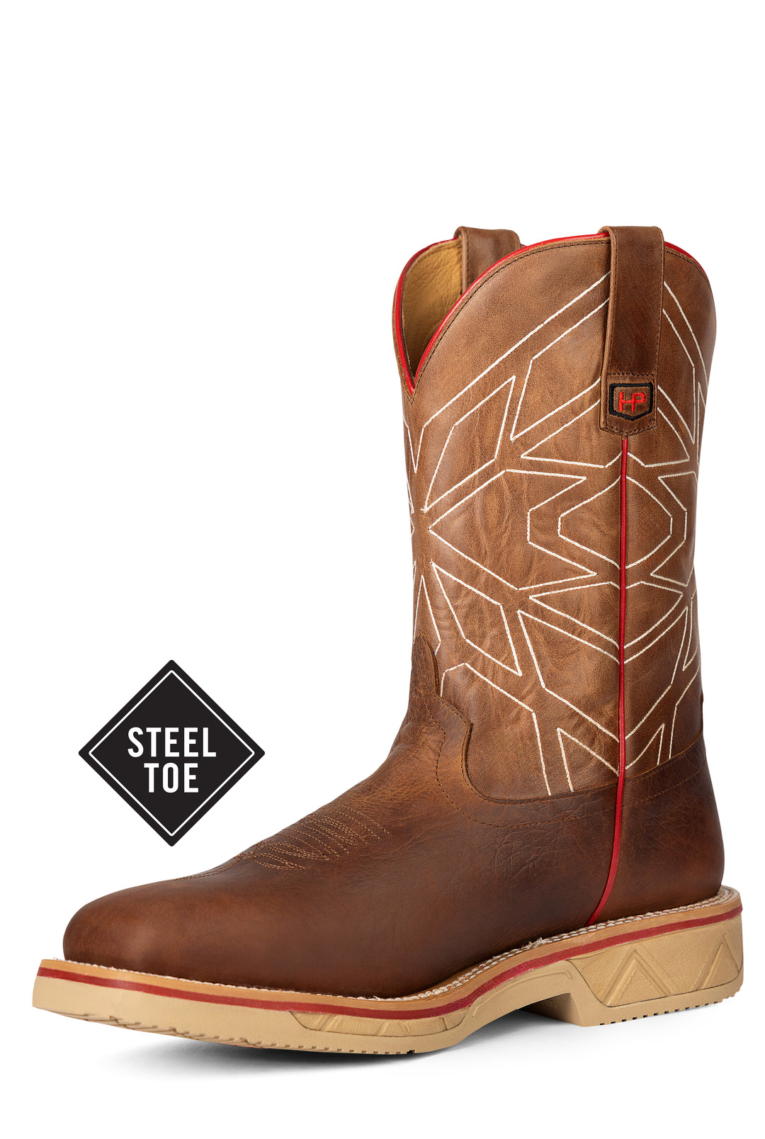 Men's Horse Power Steel Toe Distressed Bison with 11" Sugared Tang Tops - HPW2511