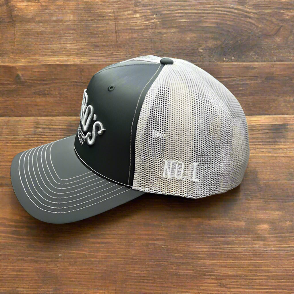 Nigro's Richardson 112 "Nigro's" Ice Grey Arch Charcoal Front White Mesh - NBC 6