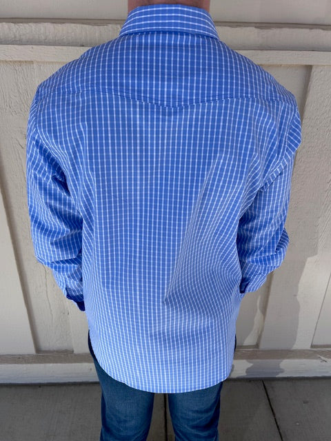 Nigro's Exclusive Light Blue & White Gingham Long Sleeve Shirt