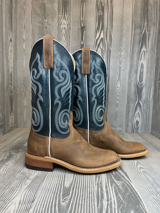 Men's Anderson Bean Natural Talisman with 13" Barbizon Blue Sweet Kidskin Tops - Style 204