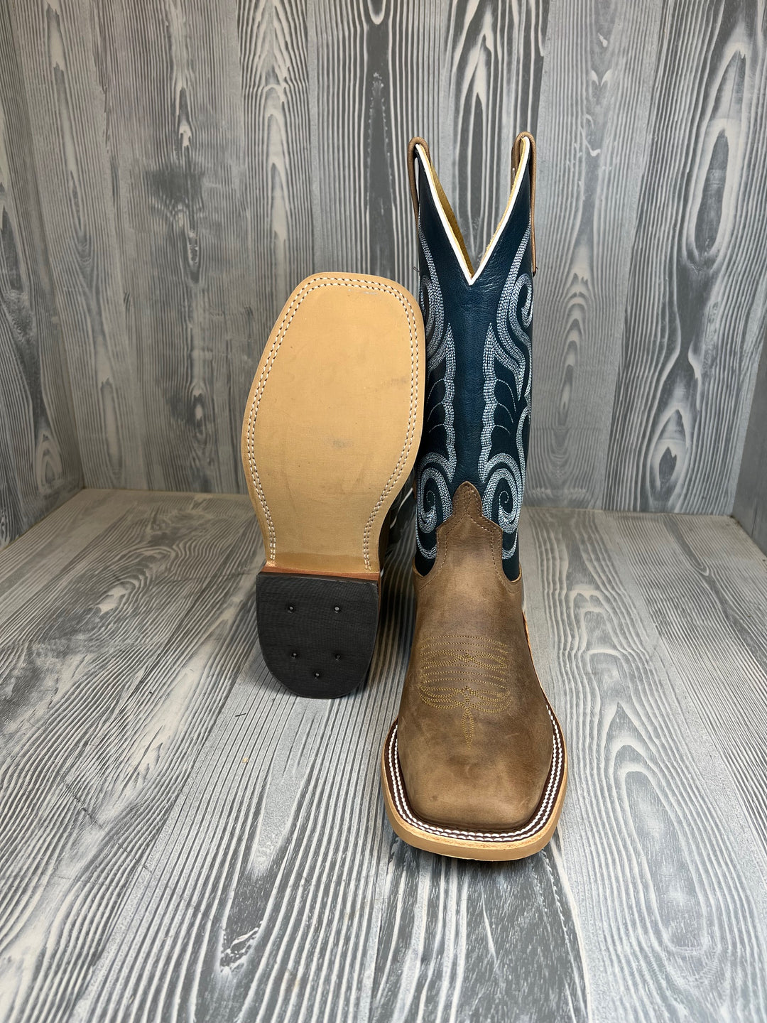 Men's Anderson Bean Natural Talisman with 13" Barbizon Blue Sweet Kidskin Tops - Style 204