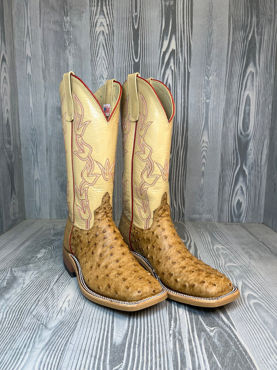 Men's Anderson Bean Umber Brucaito Full Quill Ostrich with 13" Dromedary Kidskin Tops - Style # 209