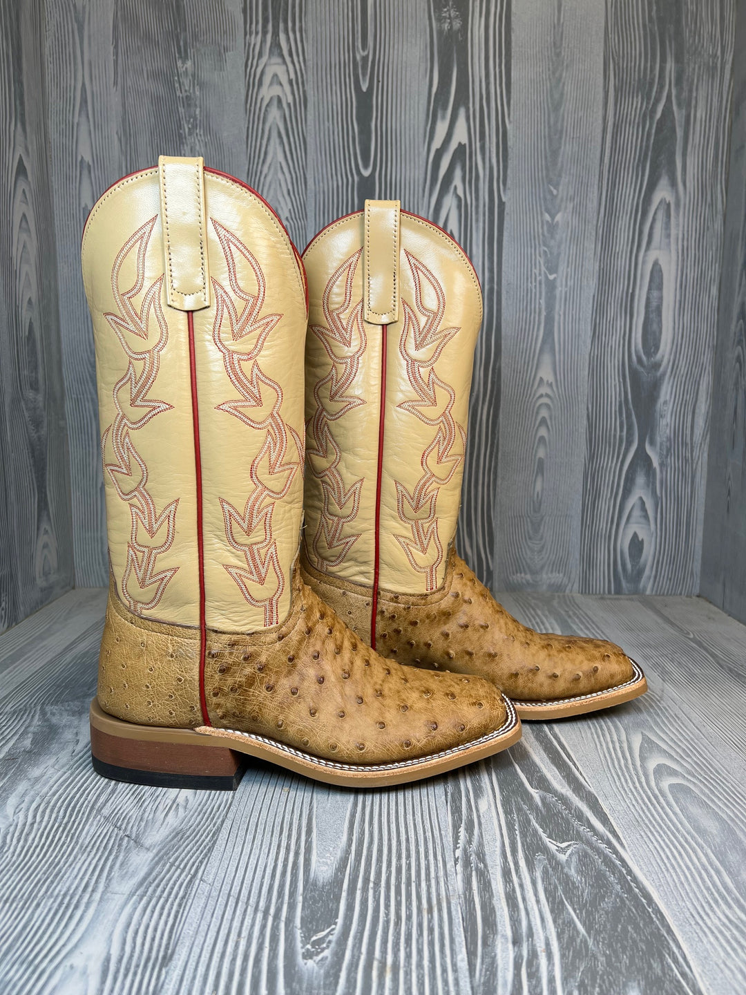 Men's Anderson Bean Umber Brucaito Full Quill Ostrich with 13" Dromedary Kidskin Tops - Style # 209