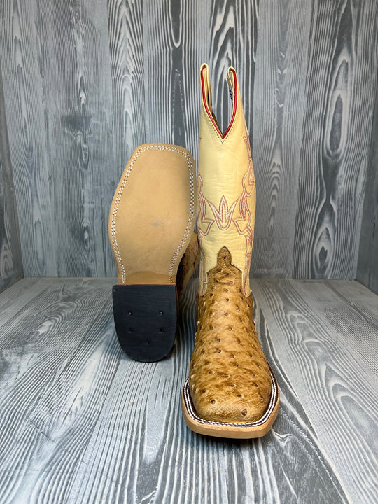 Men's Anderson Bean Umber Brucaito Full Quill Ostrich with 13" Dromedary Kidskin Tops - Style # 209