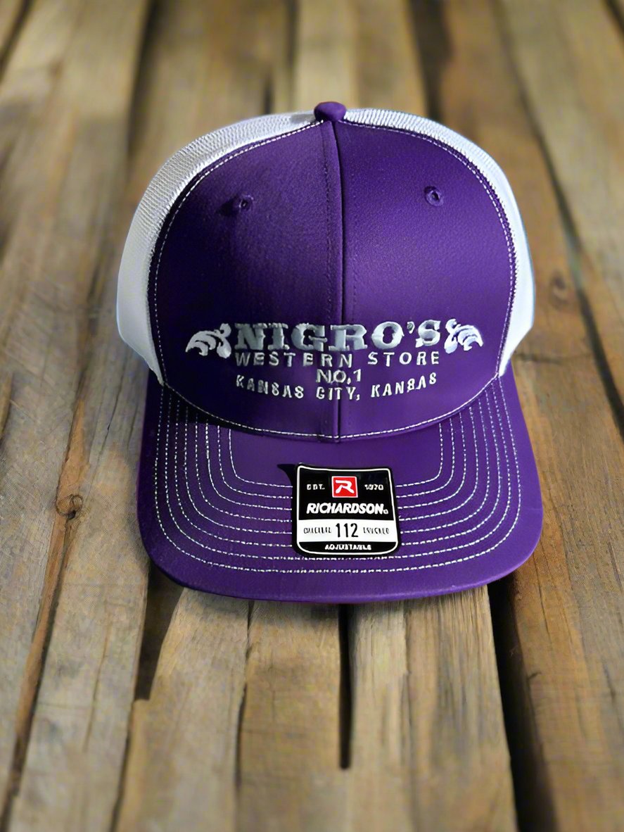 Nigro's Richardson 112 Purple Front White Mesh Back NBC 74