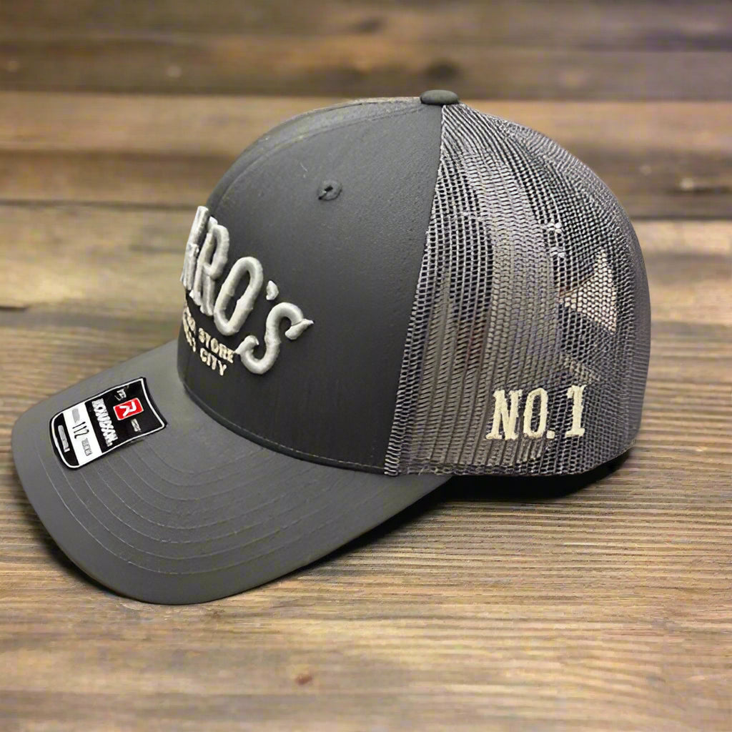 Nigro's Richardson 112 6 Panel "Nigro's" Grey Arch Charcoal Hat - NBC 30