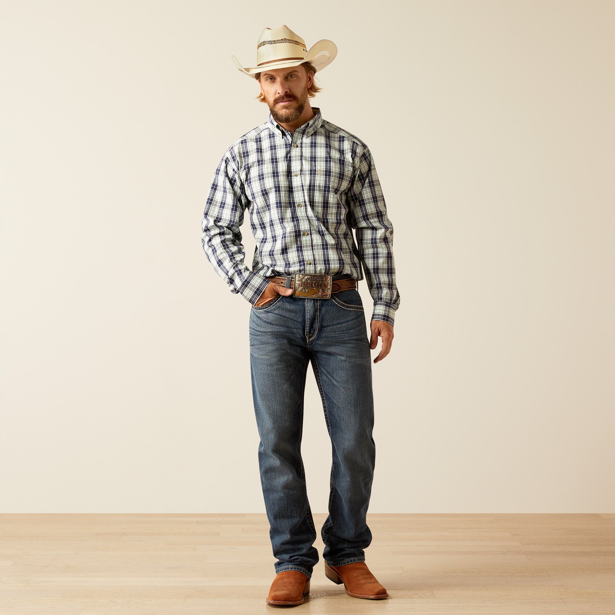 Ariat MNS Pro Series Jason Classic Fit Shirt White Plaid