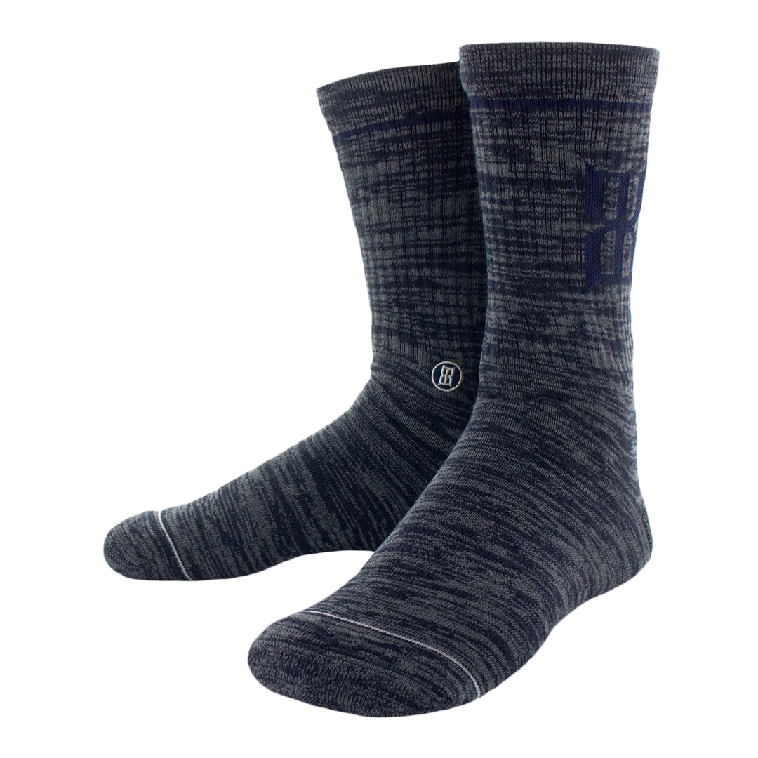 BEX Icon Marl Navy Crew Socks Size Large - AP0121MNL