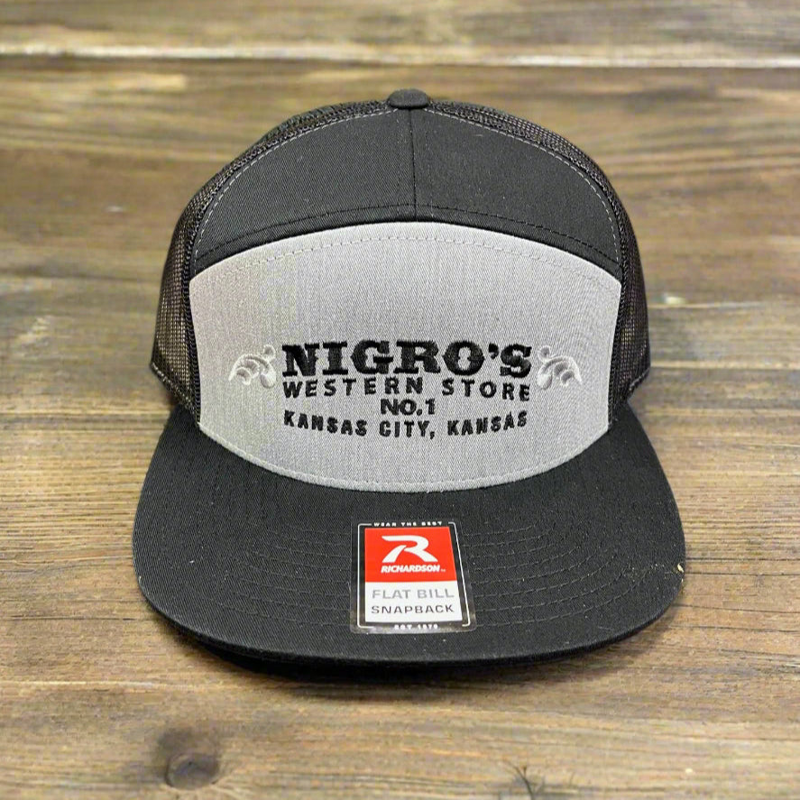 Nigro's Richardson 168 Grey/Black Mesh Back Flat Bill NBC 80