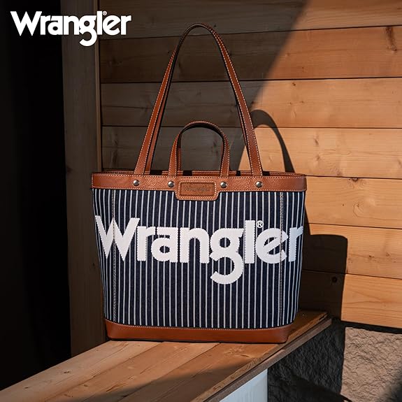 Wrangler Navy Canvas Top Handle Tote/Shoulder Bag - WG142-2002NY