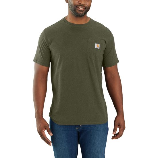Carhartt Force® Relaxed Fit Short-Sleeve Basil Heather Pocket T-Shirt - 106652-G73