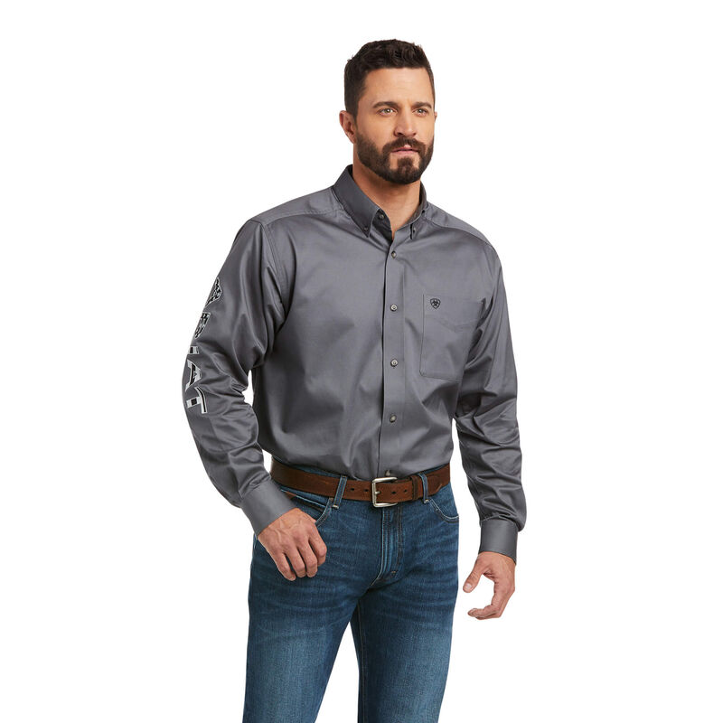 Ariat Men's Team Logo Twill Classic Fit Shirt 10037479 Quiet Shade / S