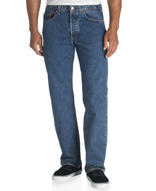 Jeans da uomo Levi 501 Medium Stonewash Original Fit con bottoni - 00501-0193