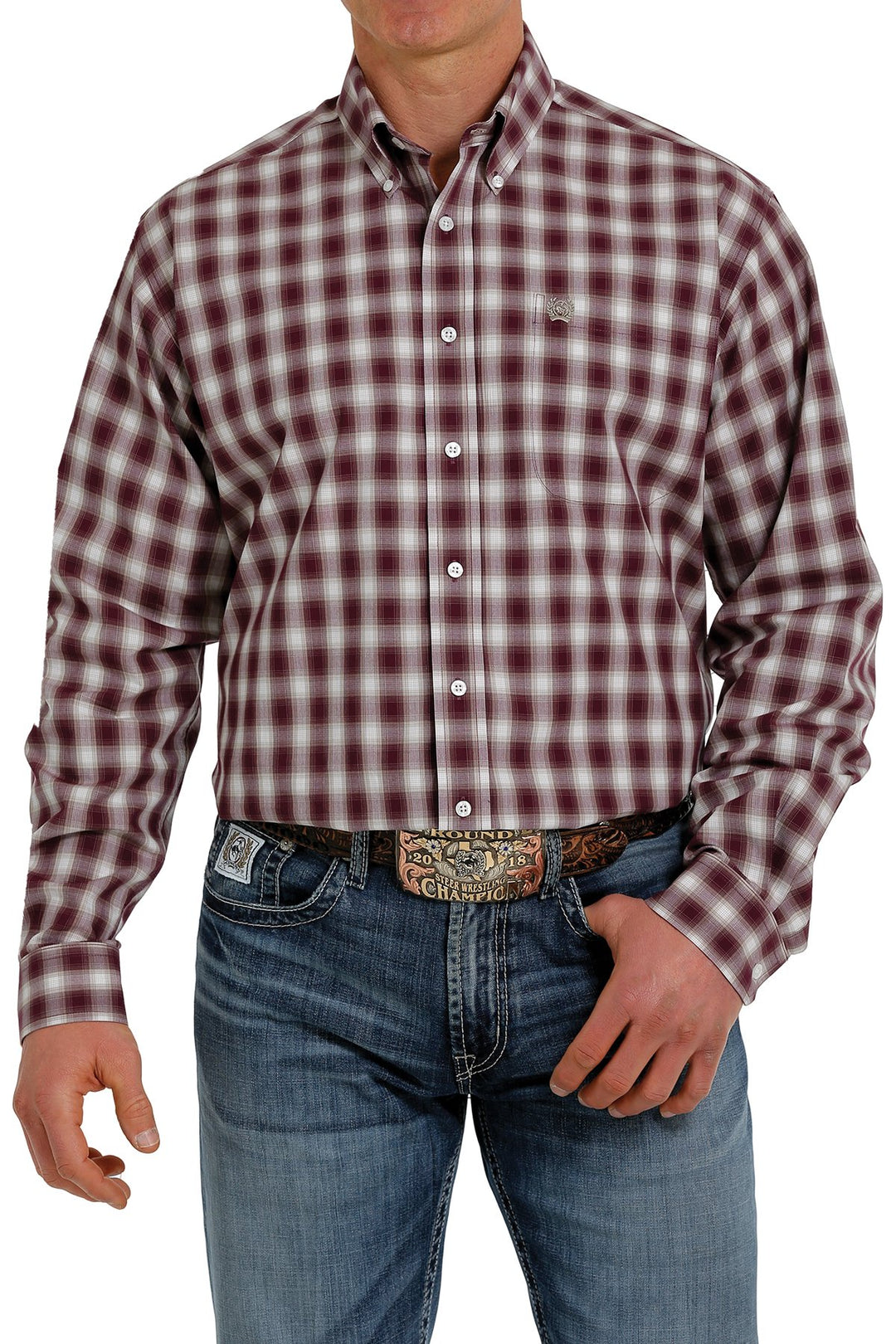 Chemise western boutonnée à carreaux Cinch pour hommes - MTW1105350