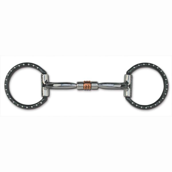 Toklat Myler Black Steel Western Dee, MB 03 Comfort Snaffle with Copper Roller, Level 1