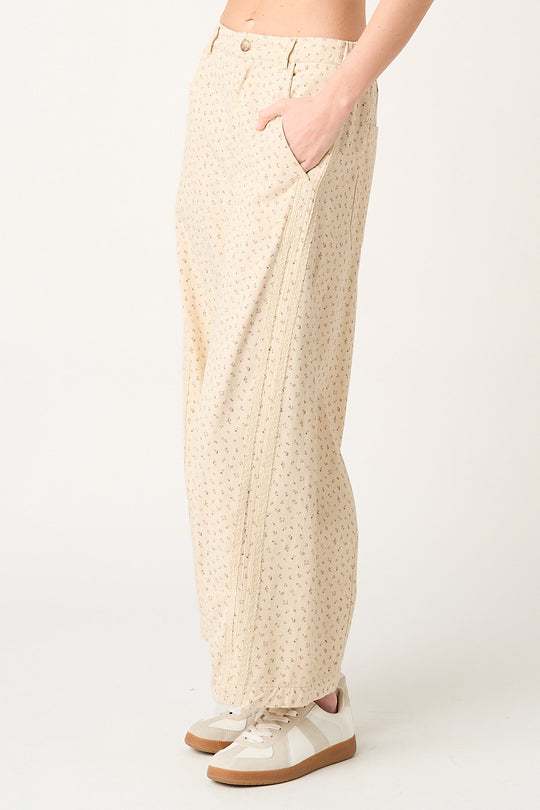 Ladies Mitto Shop Ditsy Floral Knit Pant - C70764