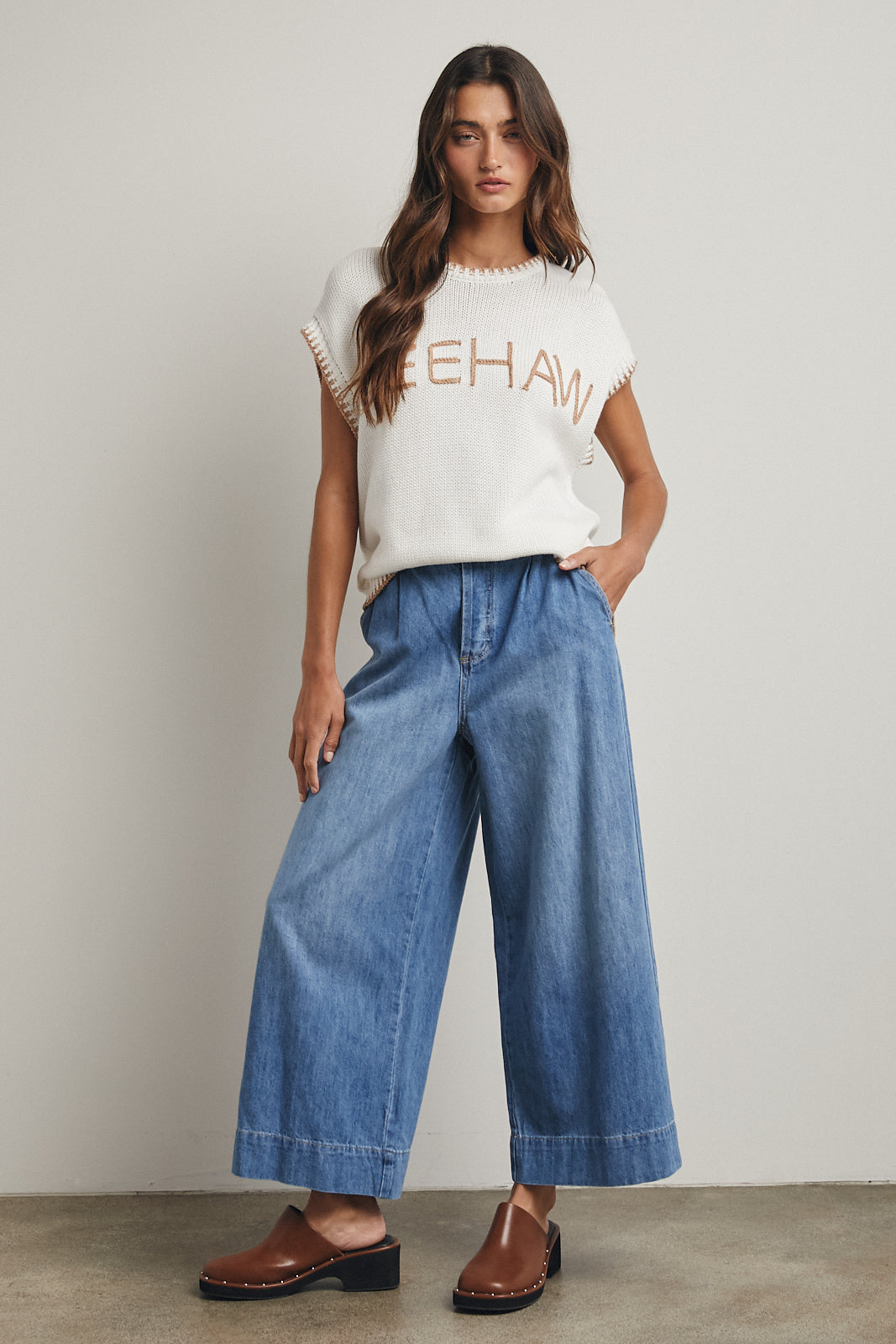 Ladies WishList 'Yeehaw' Hand Lettered Sweater - WL24-9582
