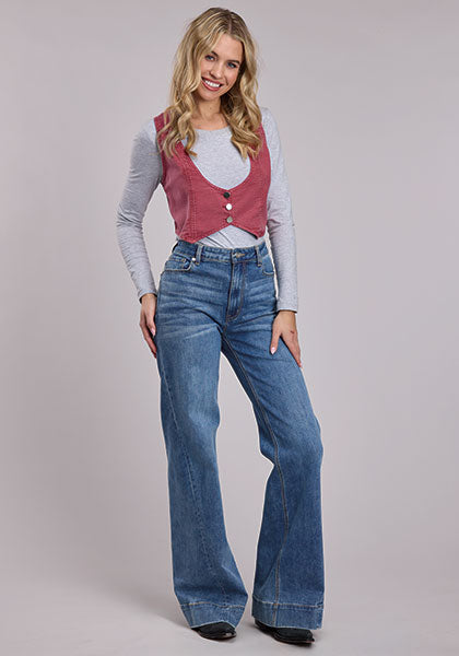 Ladies Roper 3134 Cotton Twill 3 Button Vest - 6133 RE