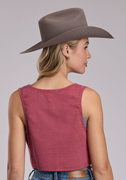 Ladies Roper 3134 Cotton Twill 3 Button Vest - 6133 RE