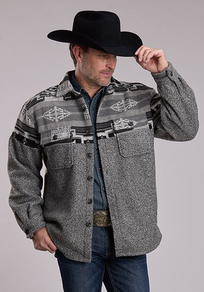 Men's Roper 3304 Grey/Charcoal Aztec Pieced with Provence Weave - 6260 GY