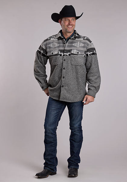 Men's Roper 3304 Grey/Charcoal Aztec Pieced with Provence Weave - 6260 GY