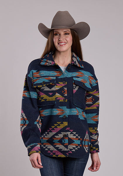 Ladies Roper 3303 Woven Aztec Shirt Jacket - 6247 BU
