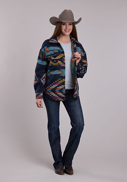Ladies Roper 3303 Woven Aztec Shirt Jacket - 6247 BU