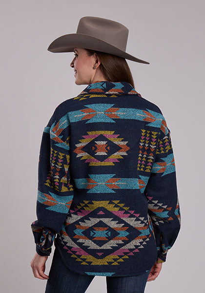 Ladies Roper 3303 Woven Aztec Shirt Jacket - 6247 BU