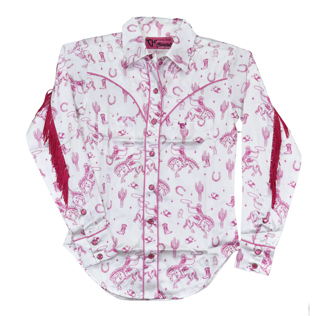 Girls Cowboy Hardware Buck N' Boots Long Sleeve Shirt - 425706-020
