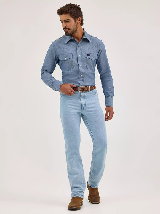Men's Wrangler Cowboy Cut Slim Fit Jeans Bleach Wash - 936GBH