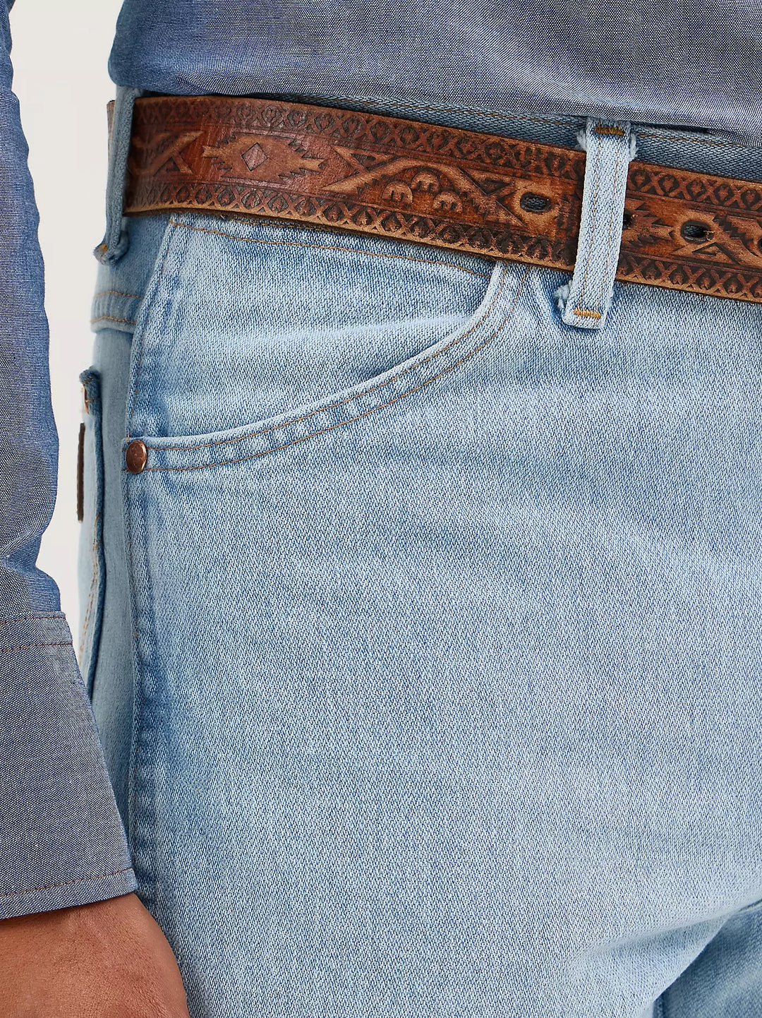 Men's Wrangler Cowboy Cut Slim Fit Jeans Bleach Wash - 936GBH