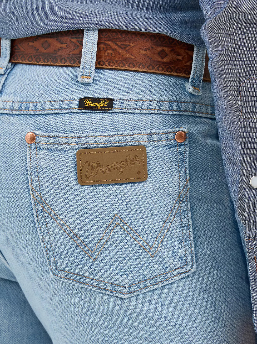Men's Wrangler Cowboy Cut Slim Fit Jeans Bleach Wash - 936GBH