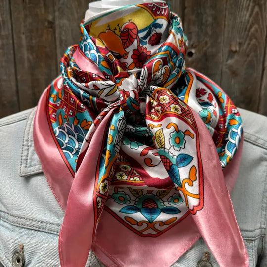 Rodeo Drive Pink Multi Pattern Wild Rag - WR1014