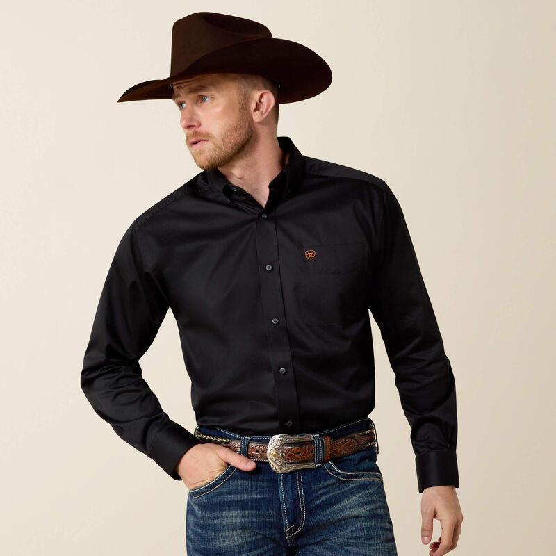 Men's Ariat Black Twill Classic Fit Shirt - 10000502