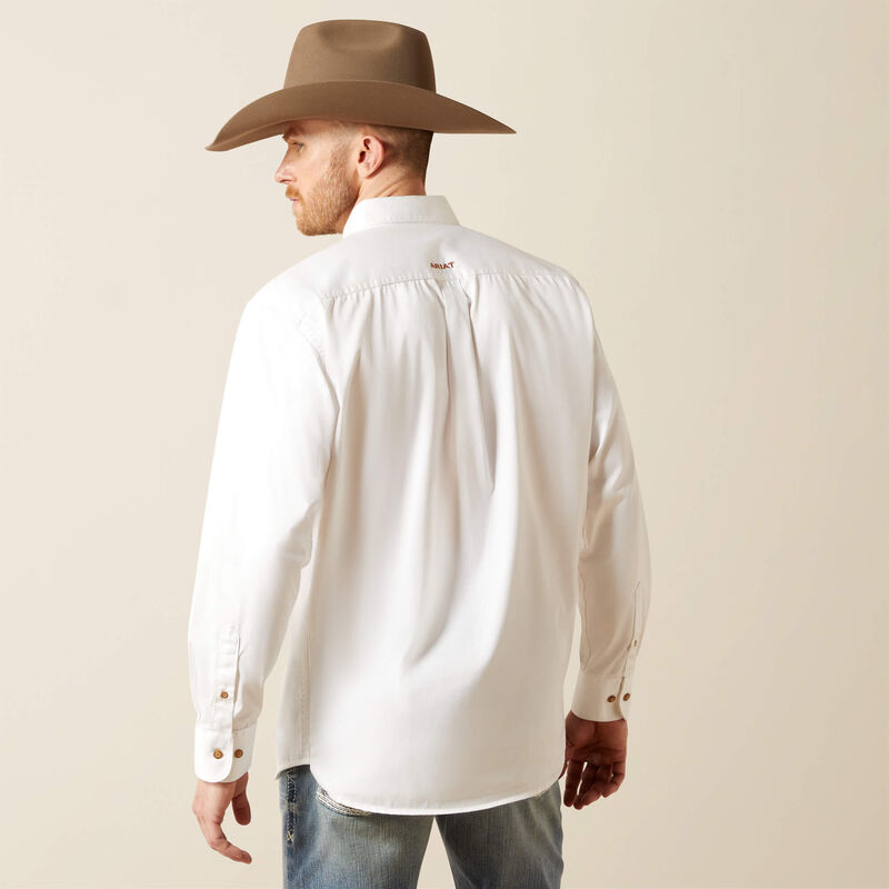 Men's Ariat White Twill Classic Fit Shirt - 10000503