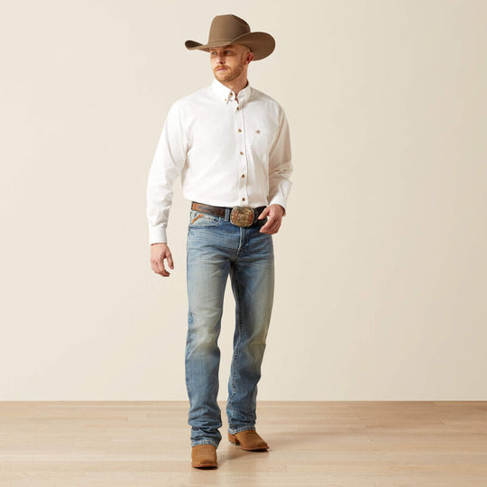 Men's Ariat White Twill Classic Fit Shirt - 10000503